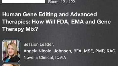 RAPS Convergence 2018 program listing for the human gene editing session co-presented by Angela Johnson and Rachael Anatol of FDA CBER
